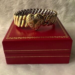 VTG WW2 BELLAVANCE Sweetheart Bracelet 10K Gold Filled Stretch  Collectible